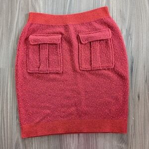 Anthropologie Moth Textured Bodycon Mini Skirt Functional Pockets (Medium)